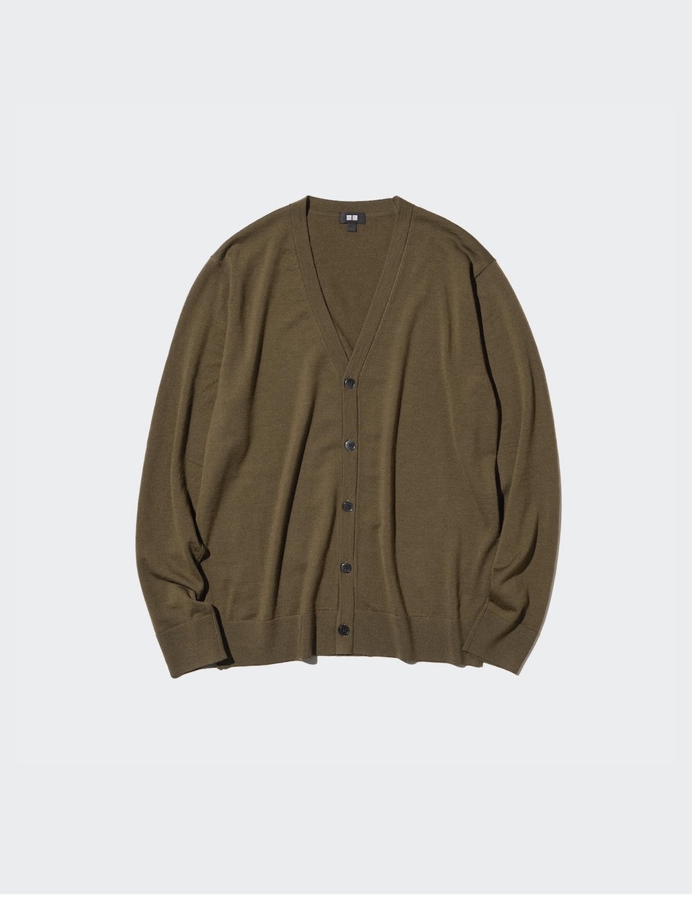 Uniqlo Unisex Merino Wool Cardigan, Size: S, Color: Brown/Olive, Worn Once